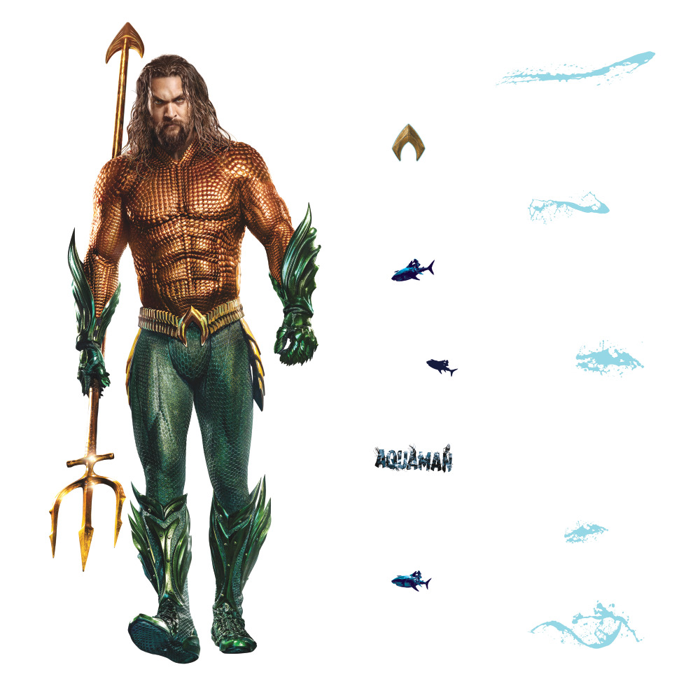 RoomMates by York RMK4074GM Aquaman Peel And Stick Giant Wall Decals