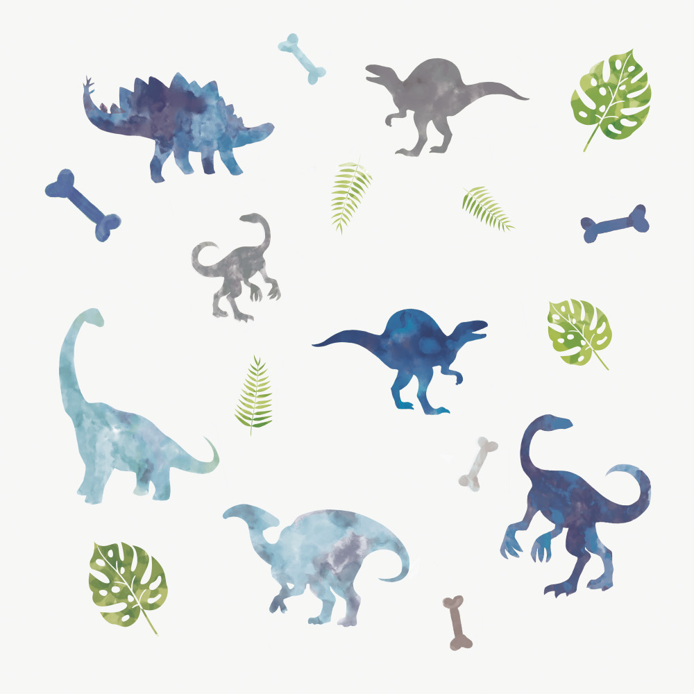 RoomMates by York RMK4101SCS Watercolor Dinosaur Peel And Stick Wall Decals