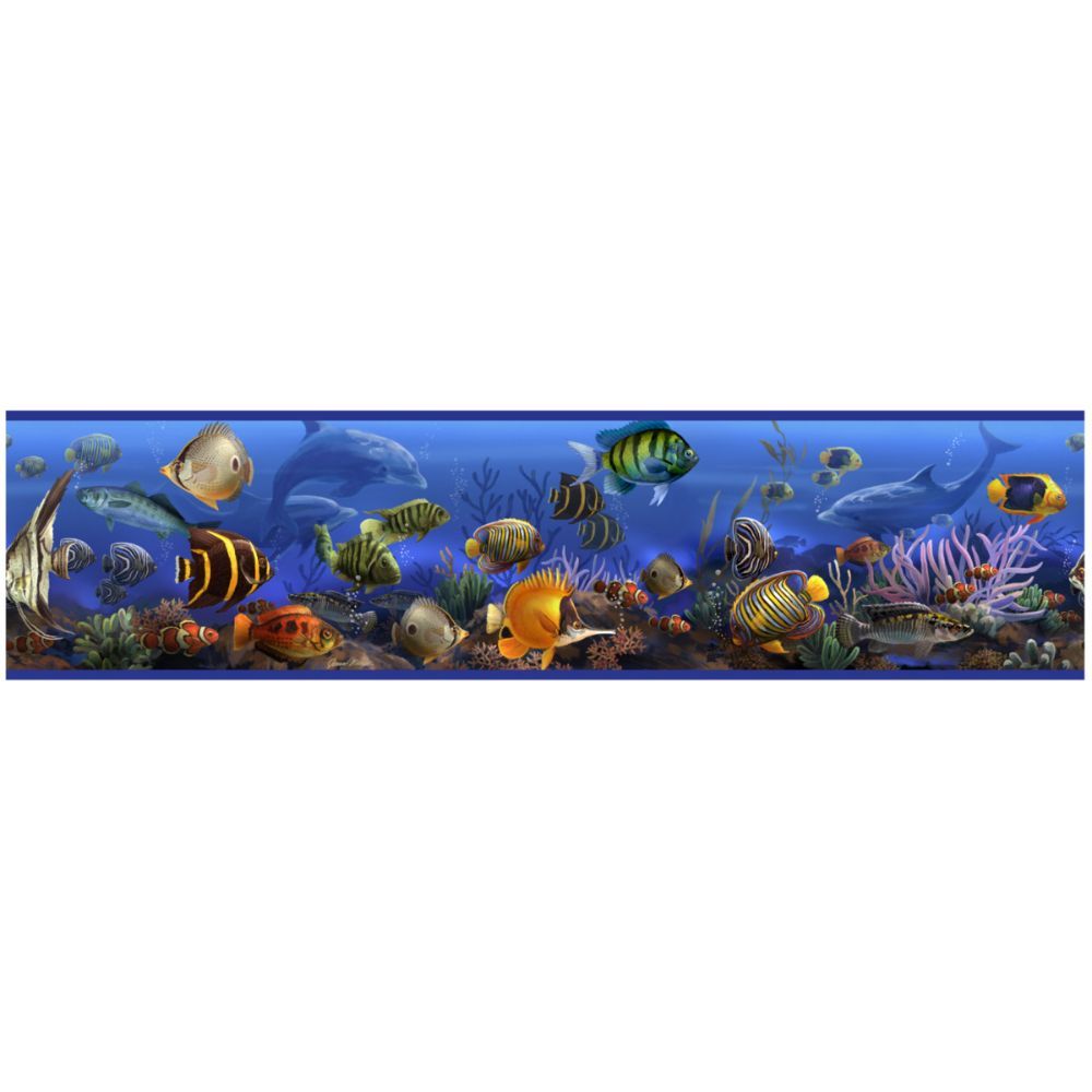 Roommates by York RMK4403BD UNDER THE SEA BORDER in blue