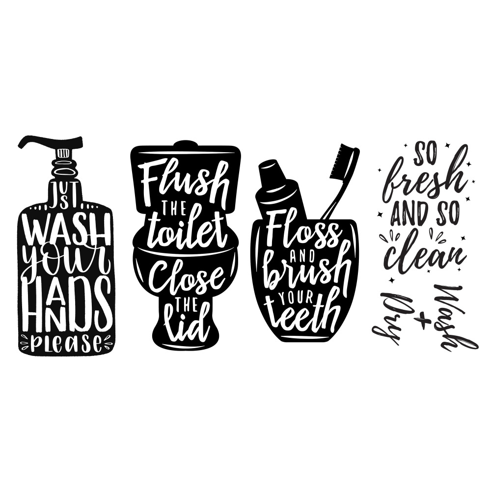 RoomMates by York RMK4613SCS Wash Your Hands Soap Quotes Peel And Stick Wall Decals