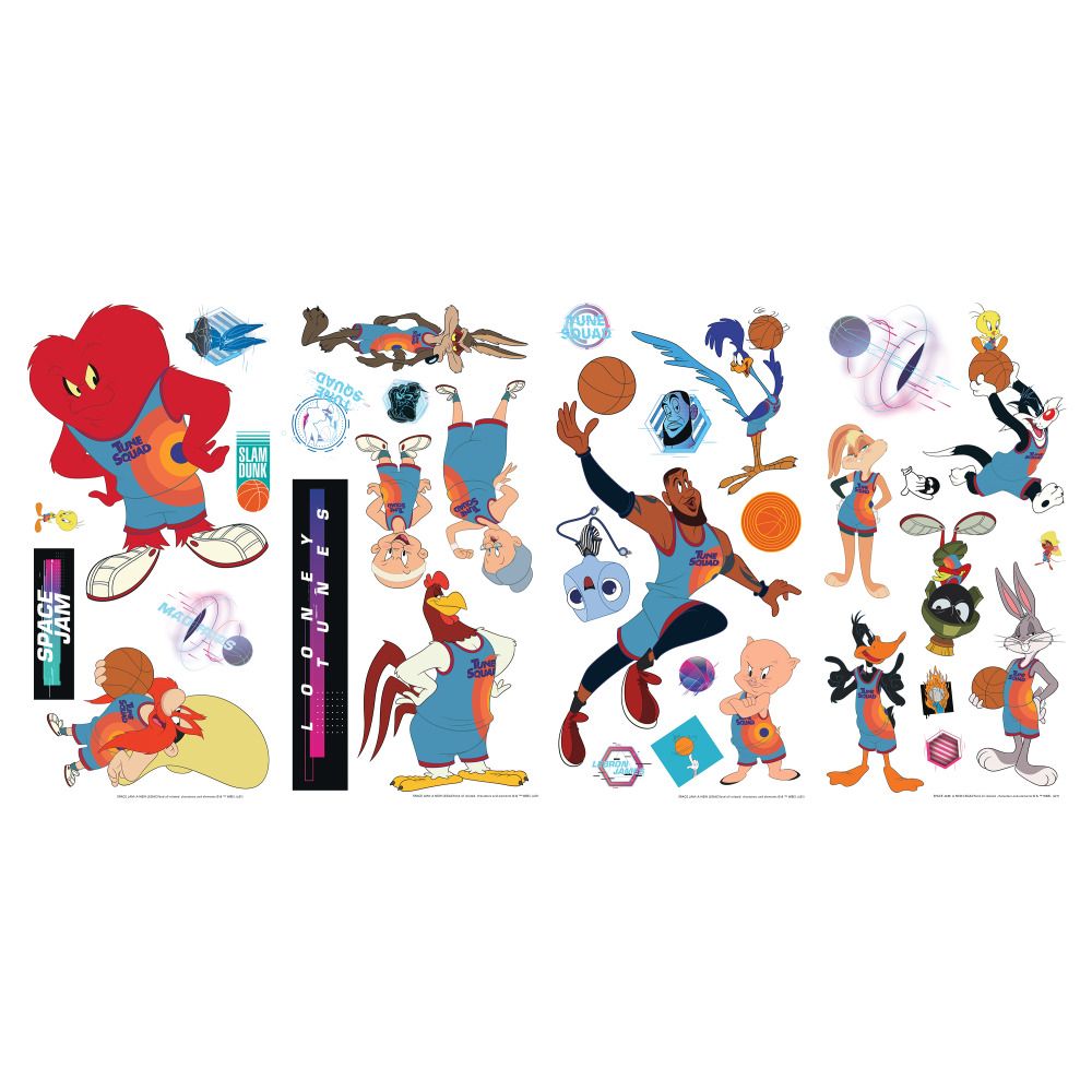 RoomMates by York RMK4714SCS Space Jam Peel And Stick Wall Decals in Blue, Orange, Purple