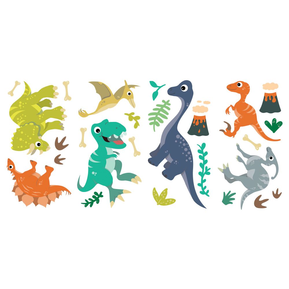 RoomMates by York RMK4762SCS Friendly Dinosaur Peel And Stick Wall Decals
