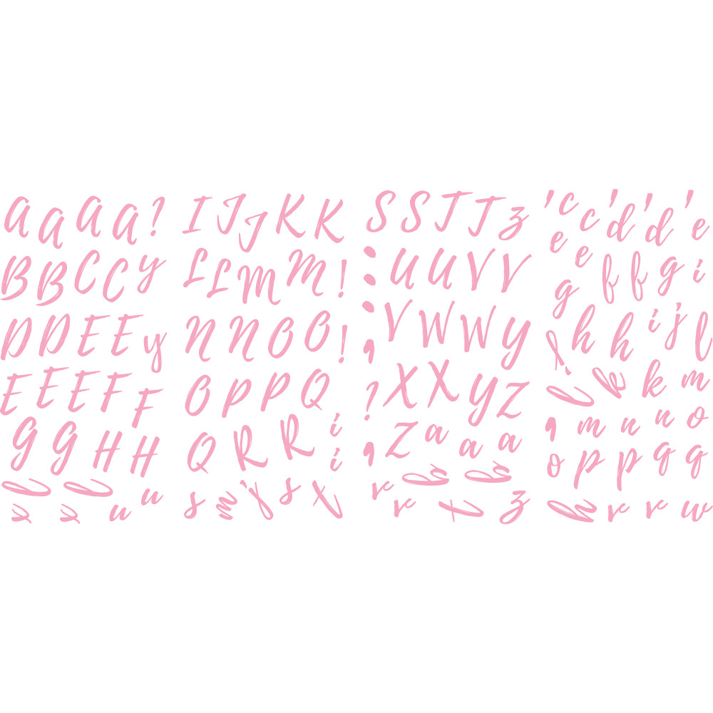 RoomMates by York RMK4773SCS Pink Brush Script Alphabet Peel And Stick Wall Decals