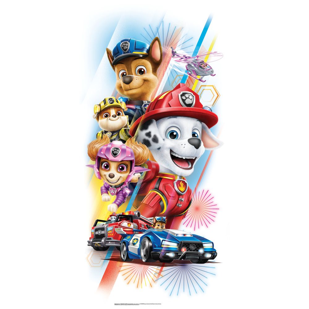 RoomMates by York RMK4846GM Paw Patrol Movie Peel And Stick Giant Wall Decals in Red, Orange, Yellow, Green, Blue, Purple, Pink, Brown