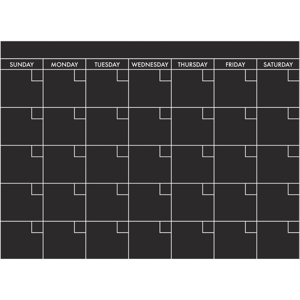 RoomMates by York RMK4921GM Chalk Calendar Peel And Stick Giant Wall Decal in Black, White
