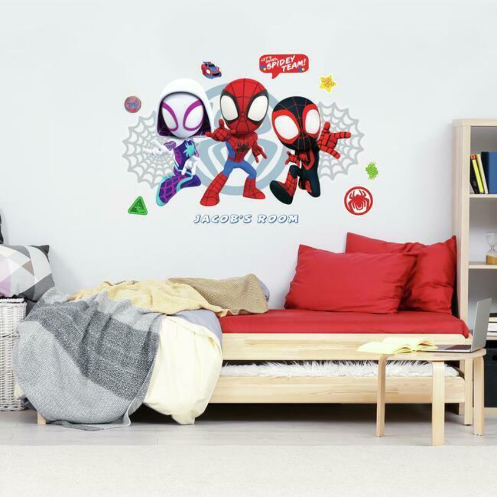 RoomMates by York RMK4926GM Spidey and His Amazing Friends Headboard Peel & Stick Giant Wall Decals in Multicolor