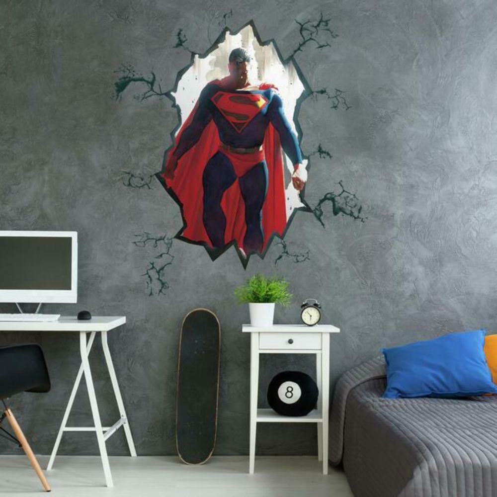 RoomMates by York RMK4945TBM Alex Ross Superman Cracked Peel & Stick Giant Wall Decals in Multicolor