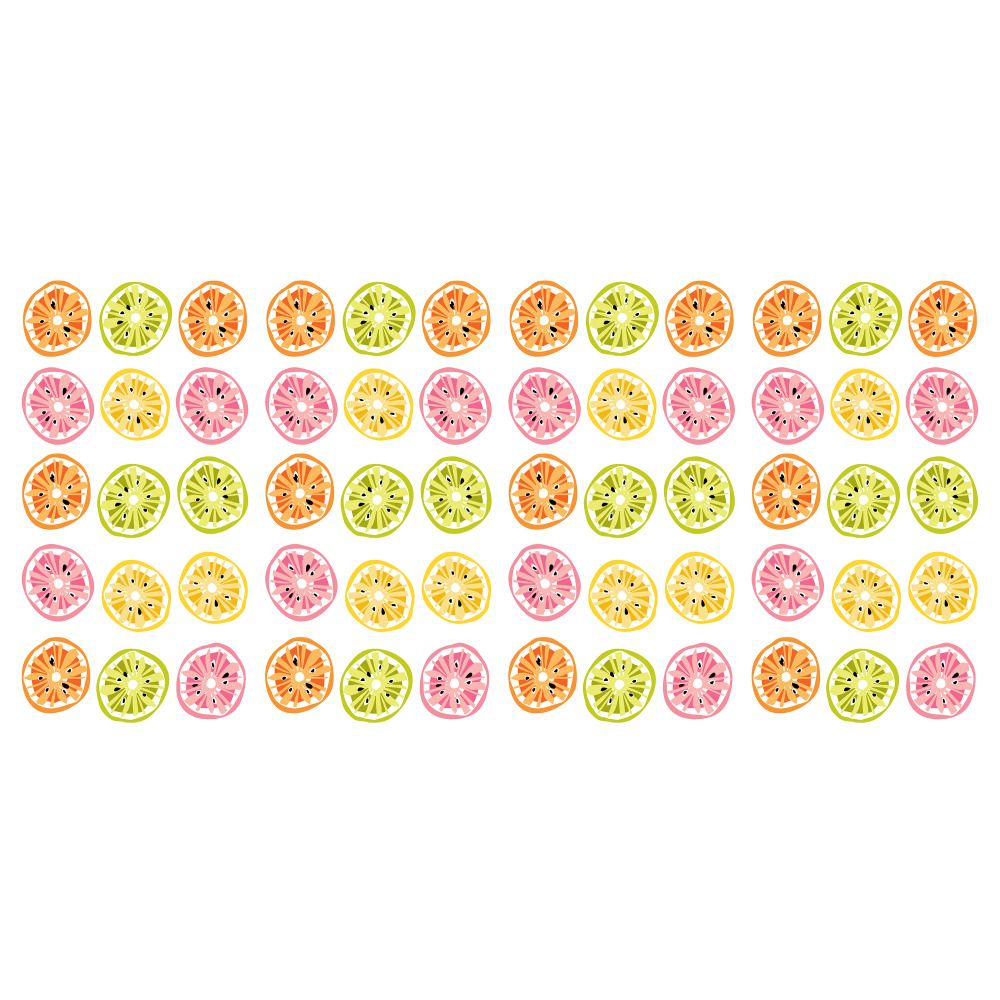 RoomMates by York RMK4949SCS Jane Dixon Citrus Fruit Peel And Stick Wall Decals in Pink, Green, Yellow, Orange