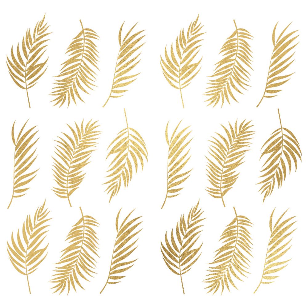 RoomMates by York RMK4997SCS RoomMates Gold Palm Frond Peel And Stick Wall Decals in Gold