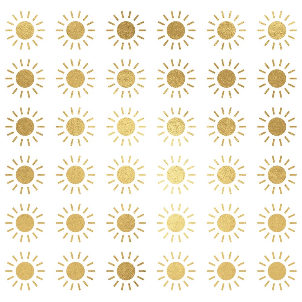 RoomMates by York RMK5001SCS RoomMates Gold Sun Peel And Stick Wall Decals in Gold