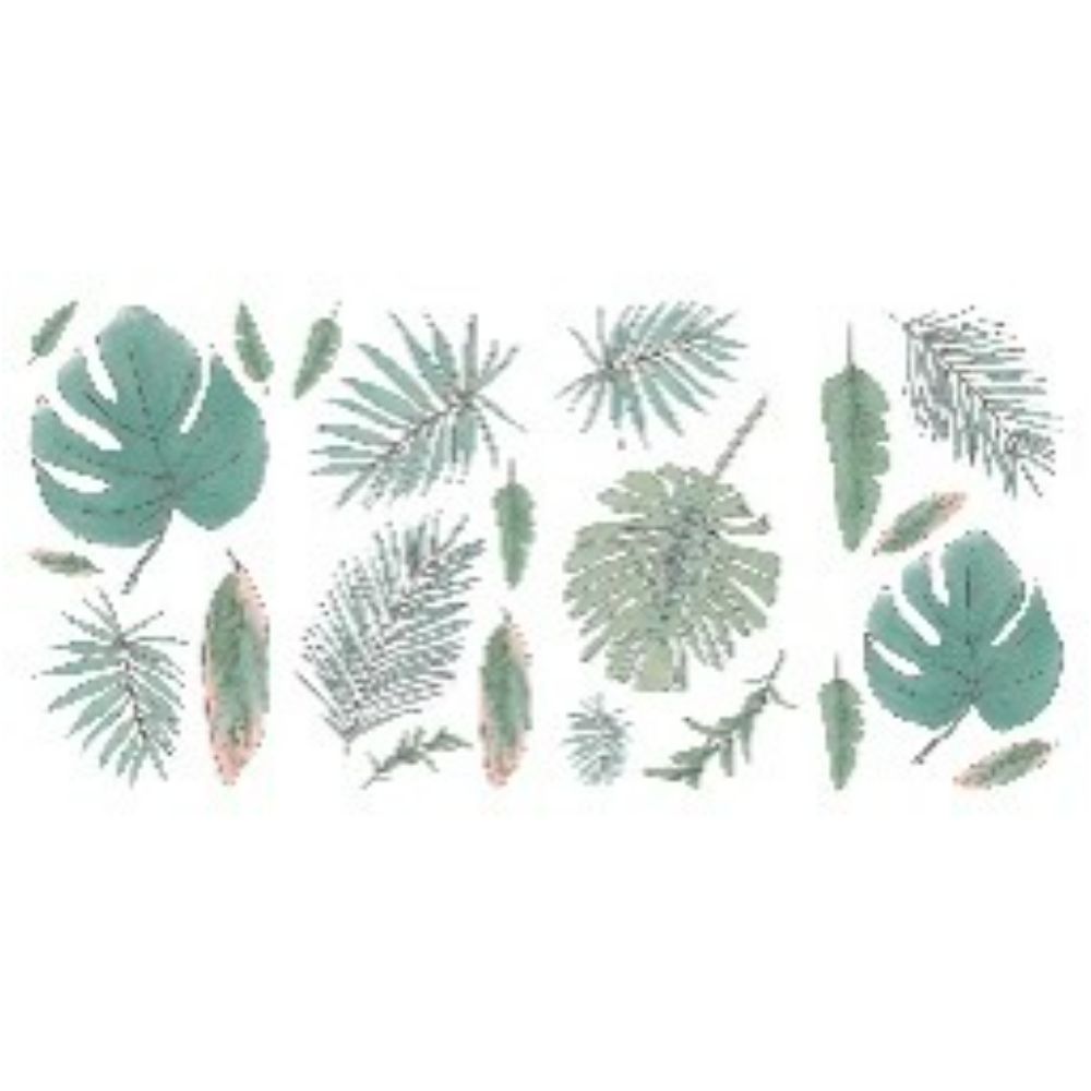 RoomMates by York RMK5062SCS Mr. Kate Hand-drawn Palm Peel And Stick Wall Decals in Green, Pink