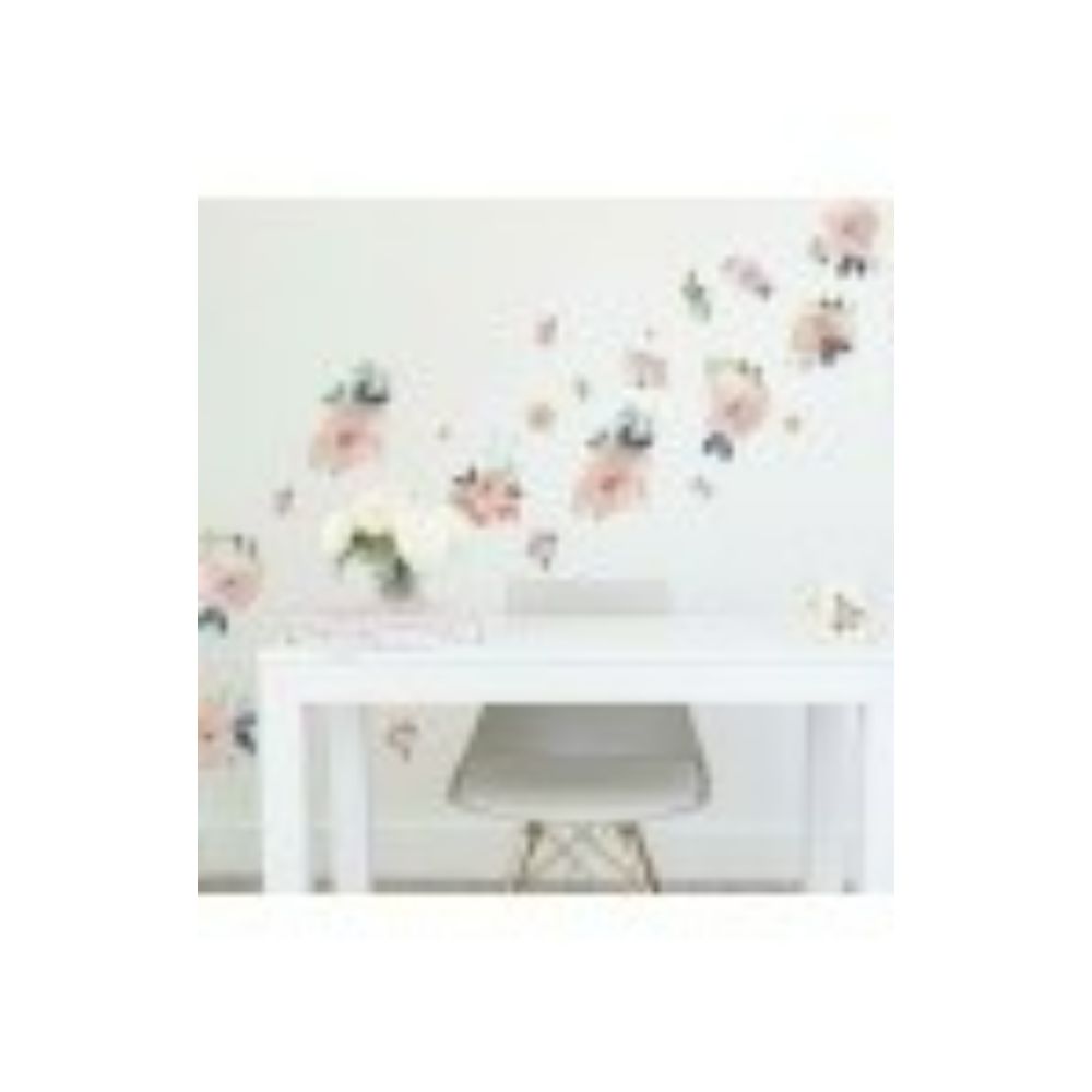 RoomMates by York RMK5109SCS Beth Schneider Sweet Blooms Watercolor Peel And Stick Wall Decals in Pink, Blue, Green
