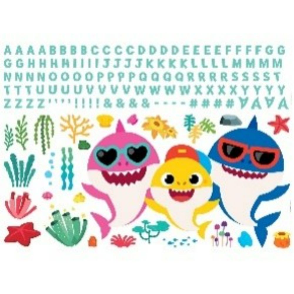 RoomMates by York RMK5112GM RoomMates Baby Shark Peel And Stick Giant Wall Decals With Alphabet