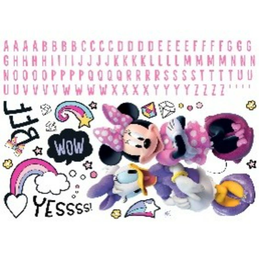 RoomMates by York RMK5156GM RoomMates Minnie Mouse Peel And Stick Giant Wall Decals With Alphabet