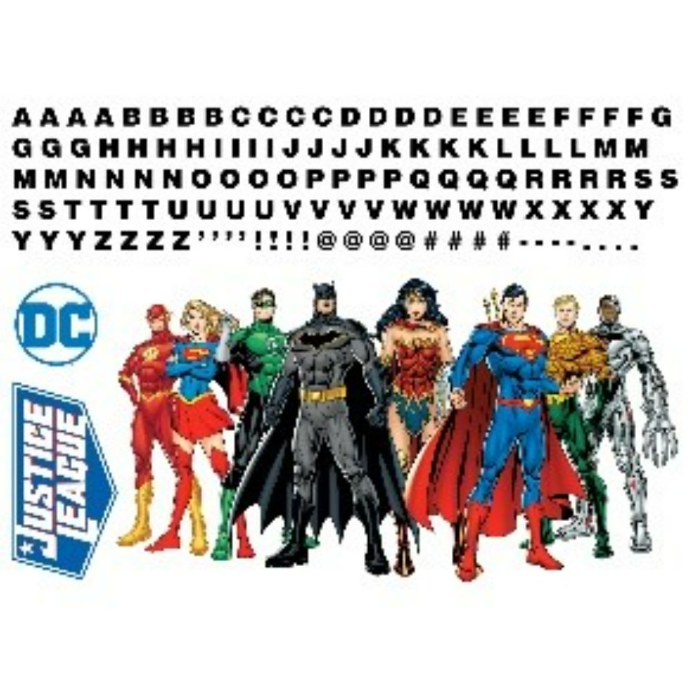 RoomMates by York RMK5157GM RoomMates Justice League Peel And Stick Giant Wall Decals With Alphabet?