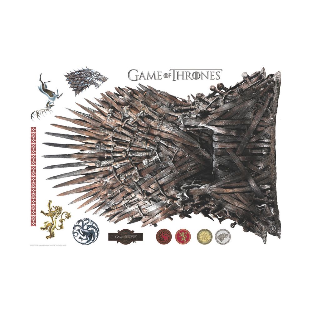 RoomMates by York RMK5272SLM RoomMates Game Of Thrones The Iron Throne Xl Giant Peel & Stick Wall Decals in Red, Yellow, Gray, Black