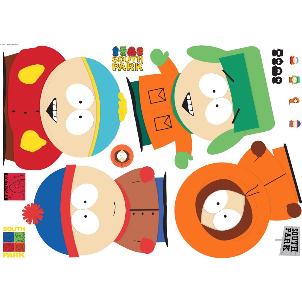 RoomMates by York RMK5274SLM RoomMates South Park Xl Giant Peel & Stick Wall Decals in Red, Green, Orange