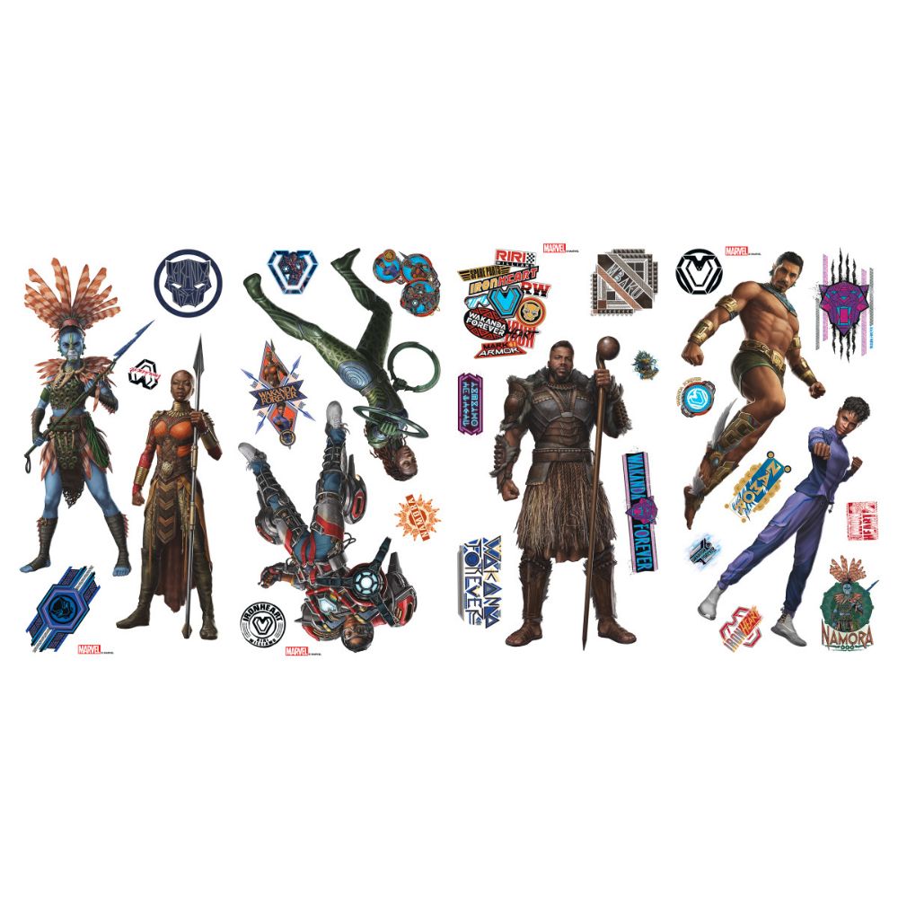 RoomMates by York RMK5279SCS RoomMates Wakanda Forever Peel & Stick Wall Decals in Orange, Green, Brown