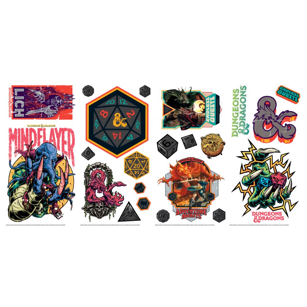 RoomMates by York RMK5350SCS RoomMates Dungeons & Dragons Peel & Stick Wall Decals in Multi