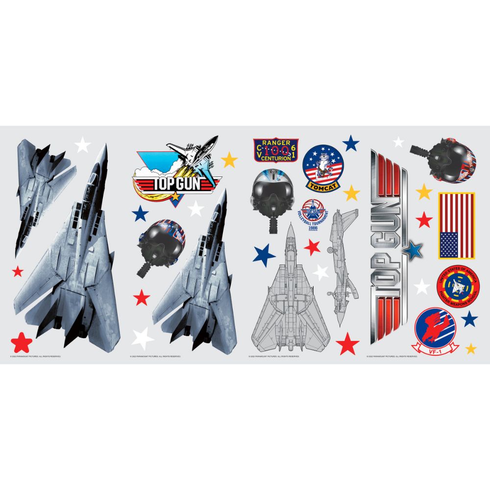 RoomMates by York RMK5372SCS RoomMates Top Gun Peel & Stick Wall Decals in Red, White, Blue