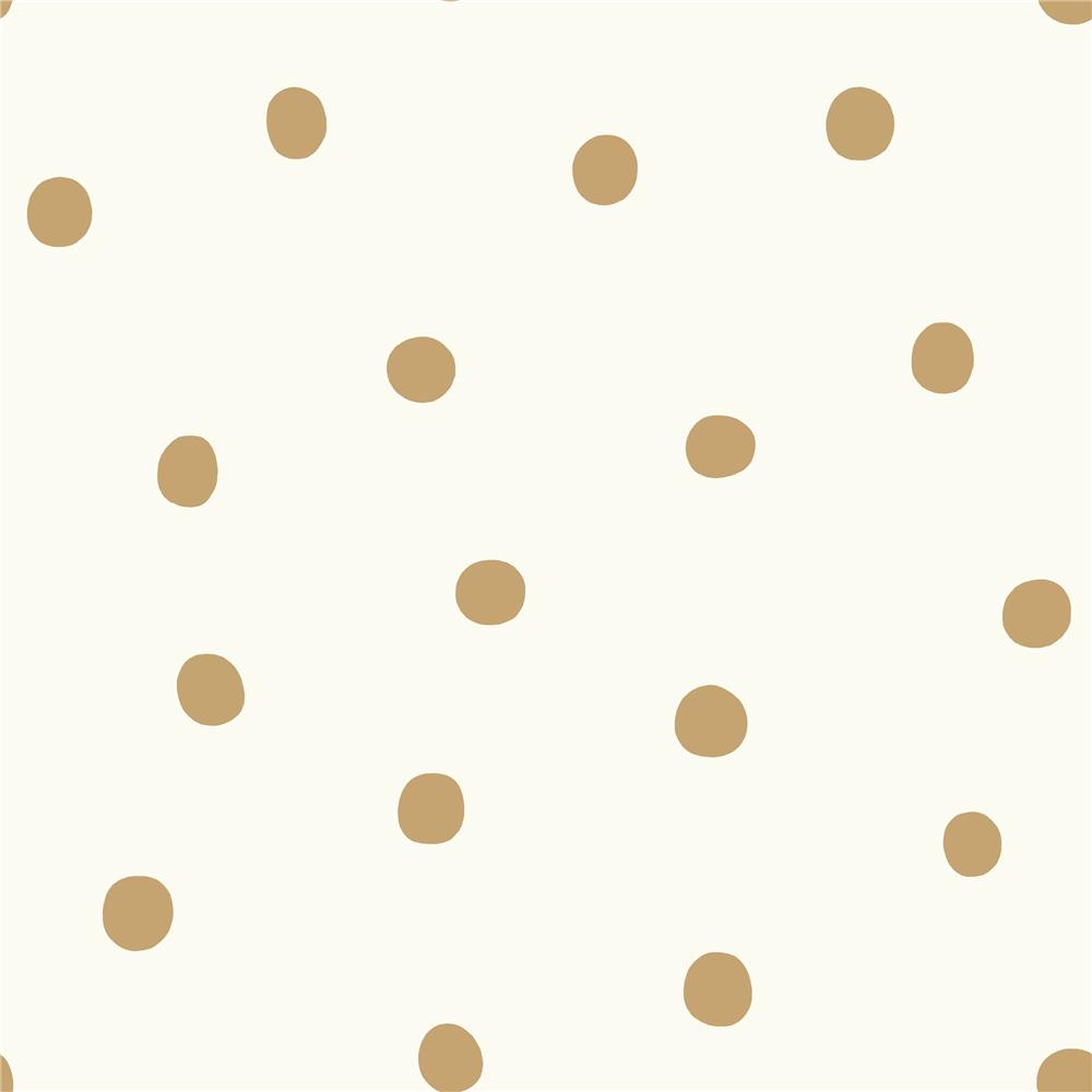 RoomMates by York RMK9012WP Gold Dots Peel & Stick Wallpaper