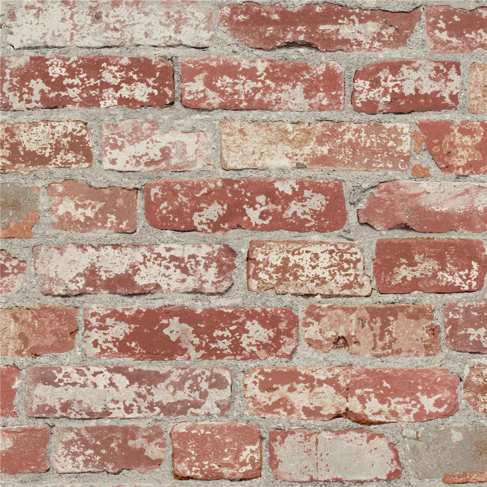 RoomMates by York RMK9036WP Stuccoed Dark Red Brick Peel And Stick Wallpaper