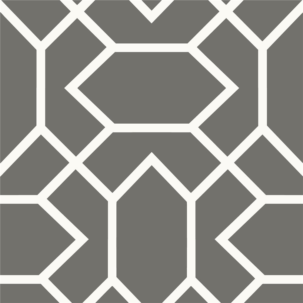 RoomMates by York RMK9069WP Dk Grey Modern Geometric Peel & Stick Wallpaper