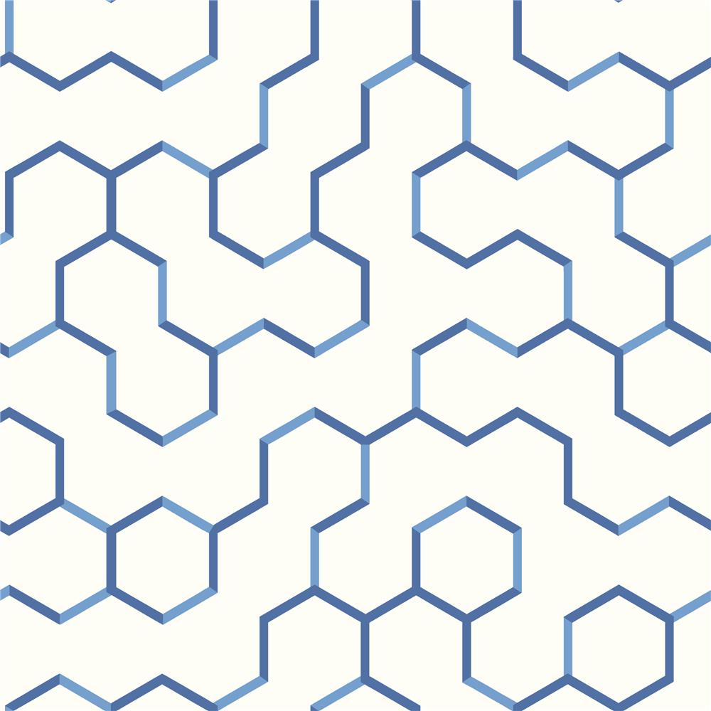 RoomMates by York RMK9093WP Blue Open Geometric Peel & Stick Wallpaper