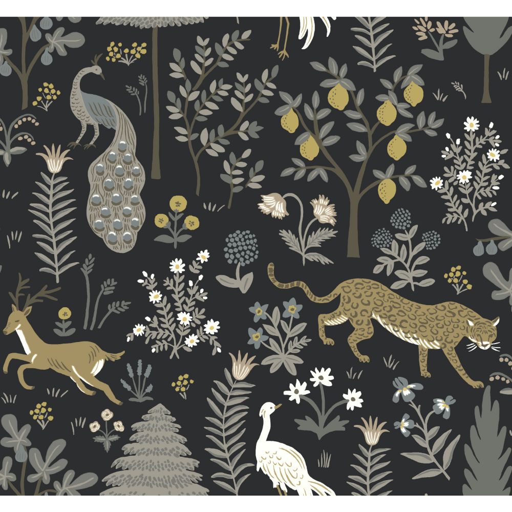 York RP7302 Rifle Paper Co. Second Edition Menagerie Wallpaper in Black