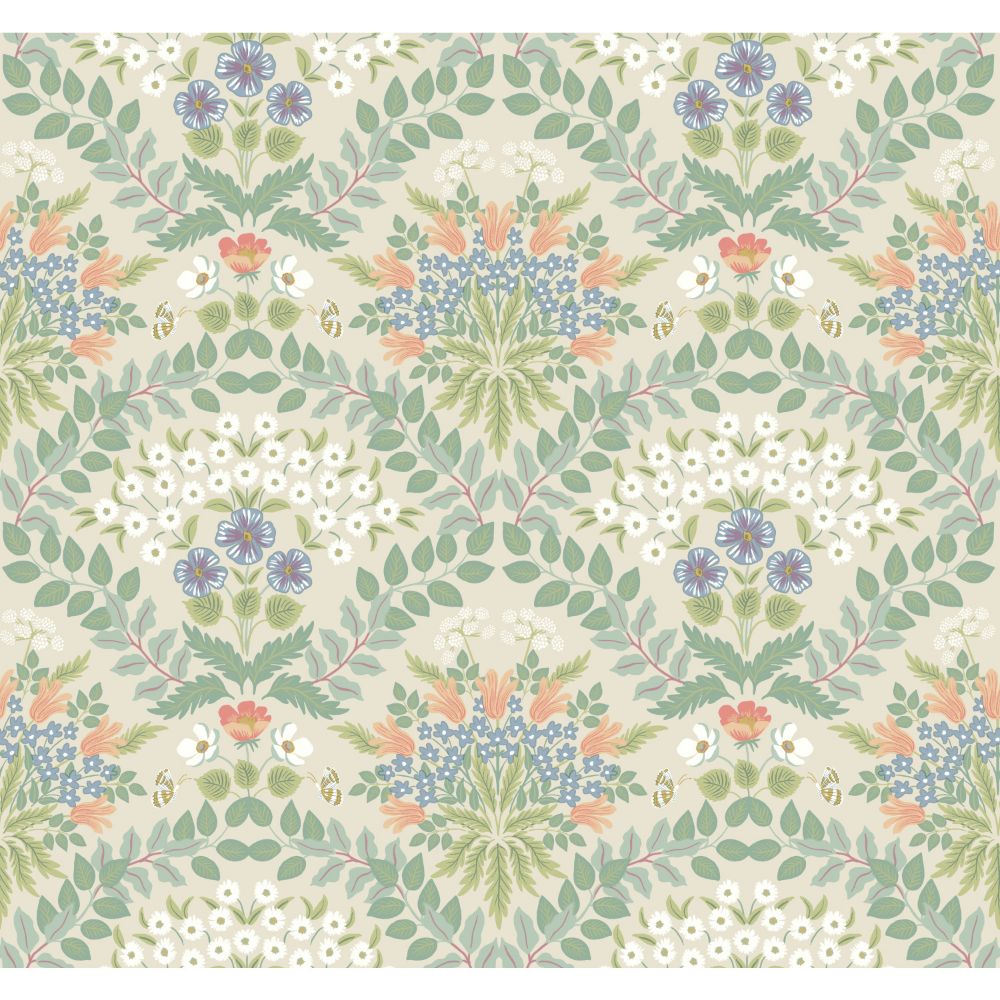York RP7321 Rifle Paper Co. Second Edition Bramble Wallpaper in Beige, Green