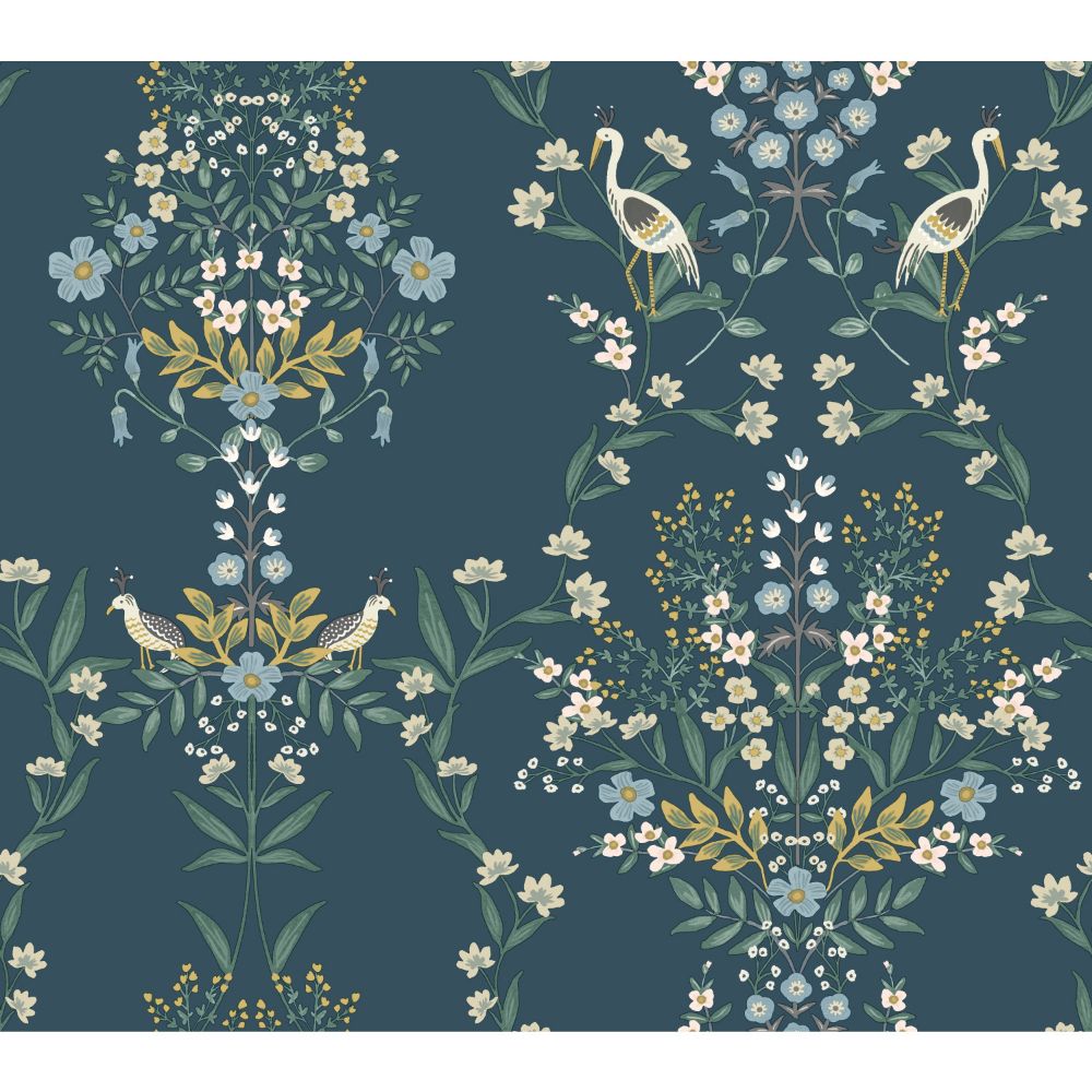 York RP7331 Rifle Paper Co. Second Edition Luxembourg Wallpaper in Blue, Green