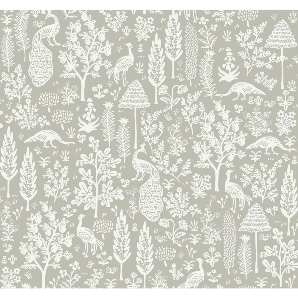 York RP7369 Rifle Paper Co. Second Edition Menagerie Toile Wallpaper in Grey & White