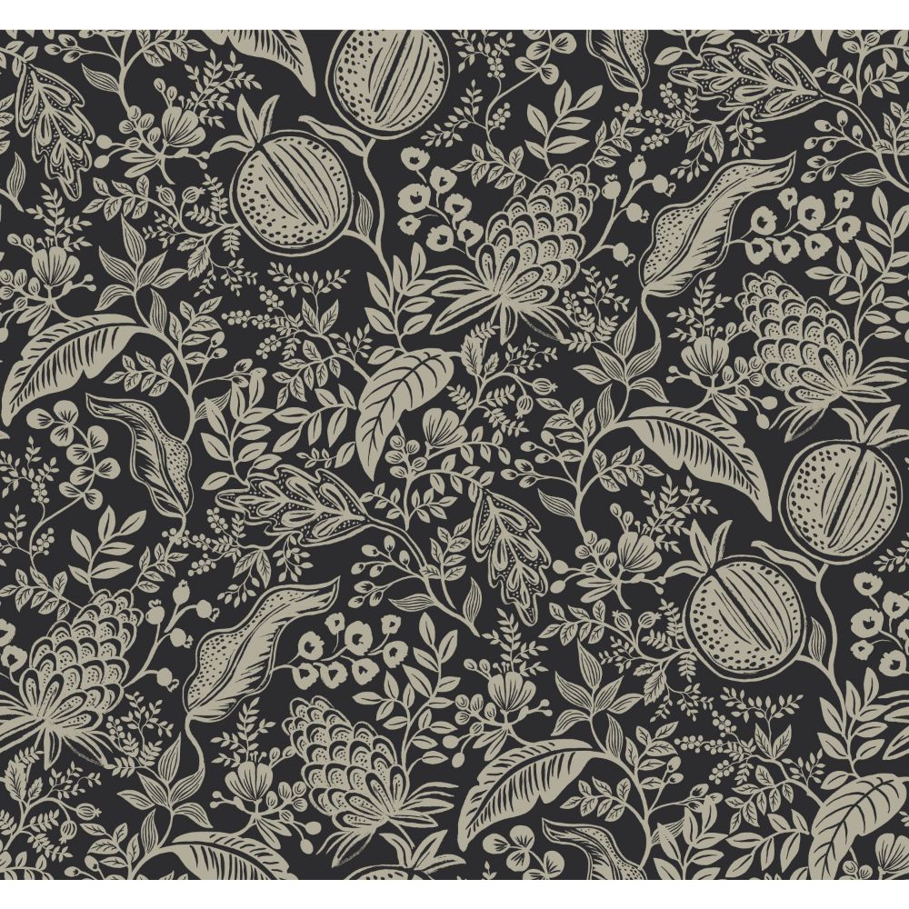 York RP7389 Rifle Paper Co. Second Edition Pomegranate Wallpaper in Black
