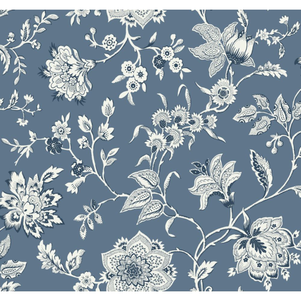 York RT7821 Toile Resource Library Blue Sutton Wallpaper