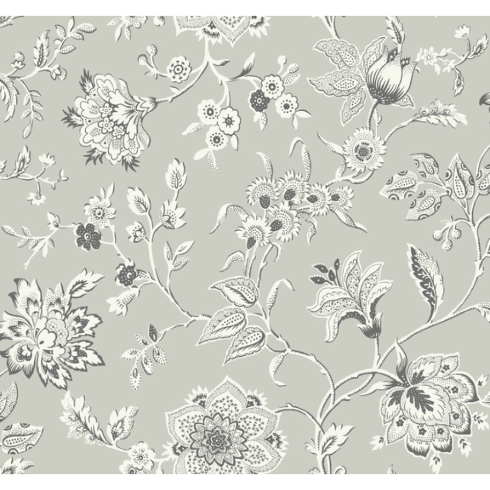 York RT7823 Toile Resource Library Grey Sutton Wallpaper
