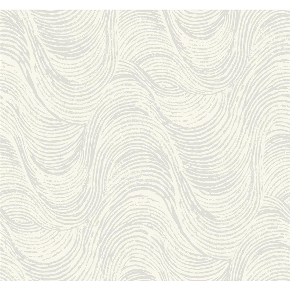 Ronald Redding by York SD3702 Masterworks Great Wave Wallpaper - Gray/White