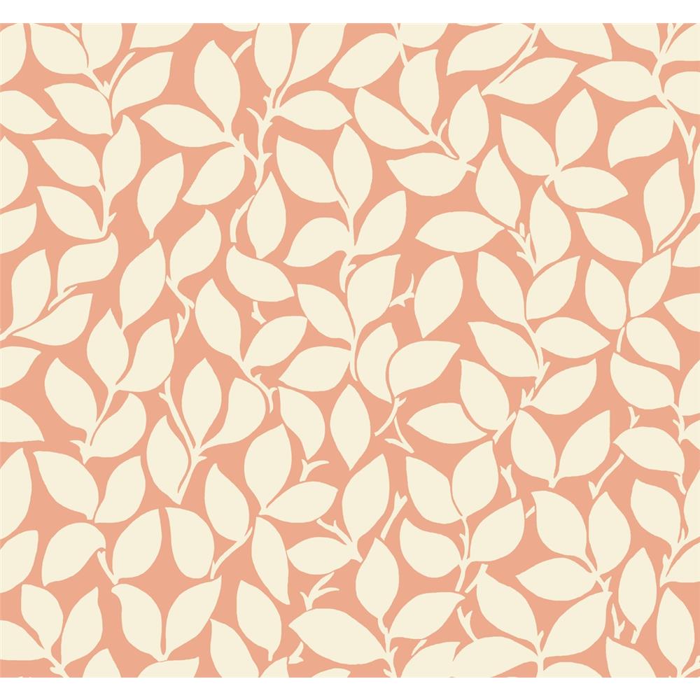 Ronald Redding by York SD3768 Masterworks Leaf and Vine Wallpaper - Tangerine
