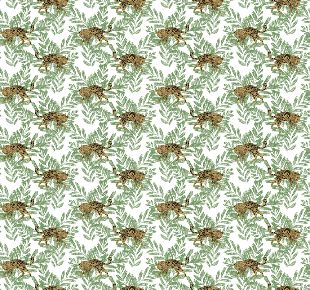York SP1450 On The Prowl Wallpaper in Green