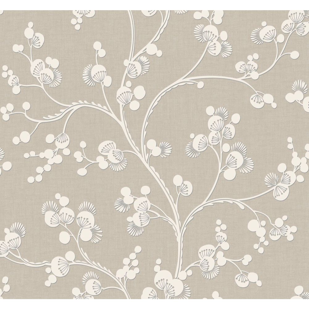 York SS2501 Silhouettes Dahlia Trail Wallpaper in Off White