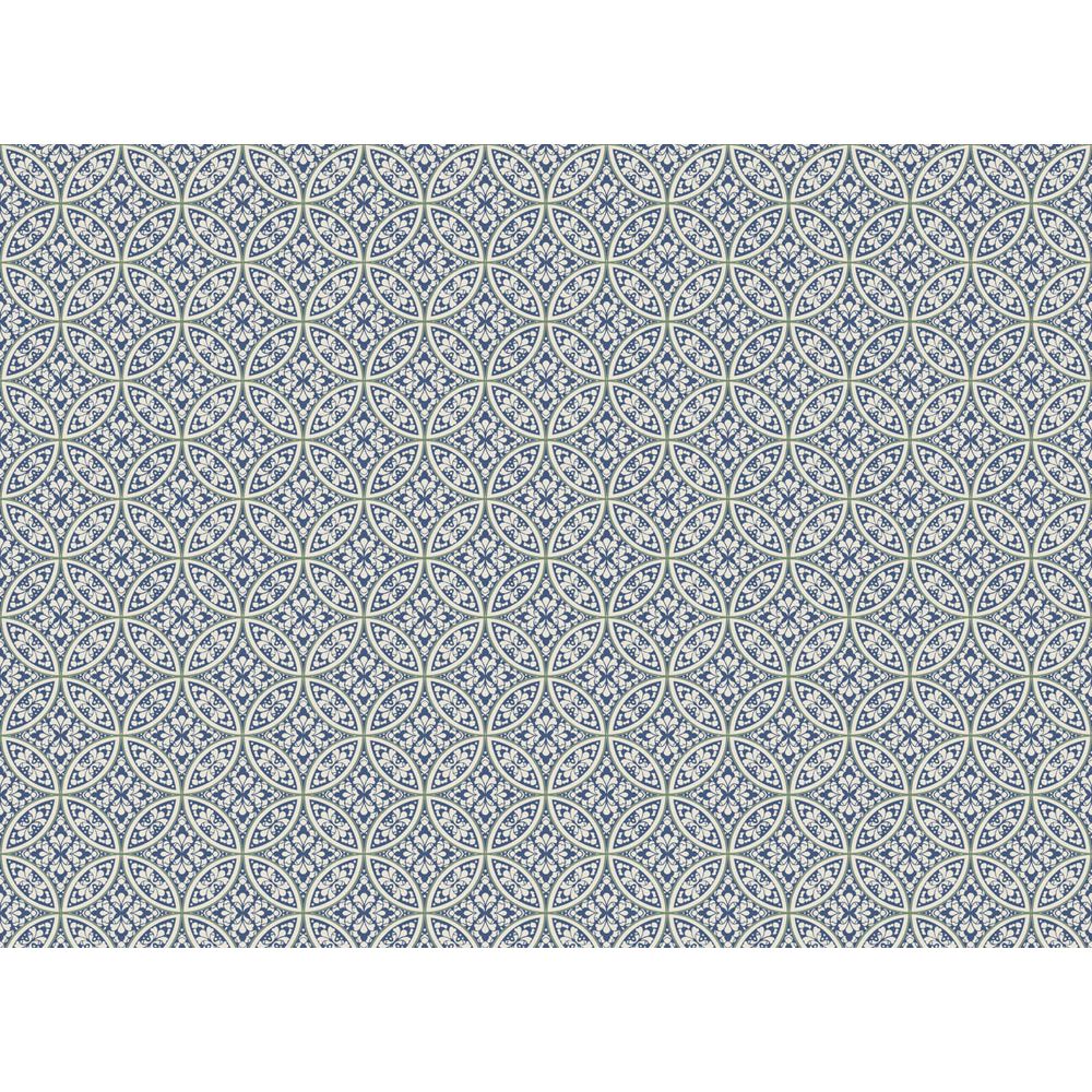 York SS2516 Silhouettes Lacey Circle Geo Wallpaper in Navy