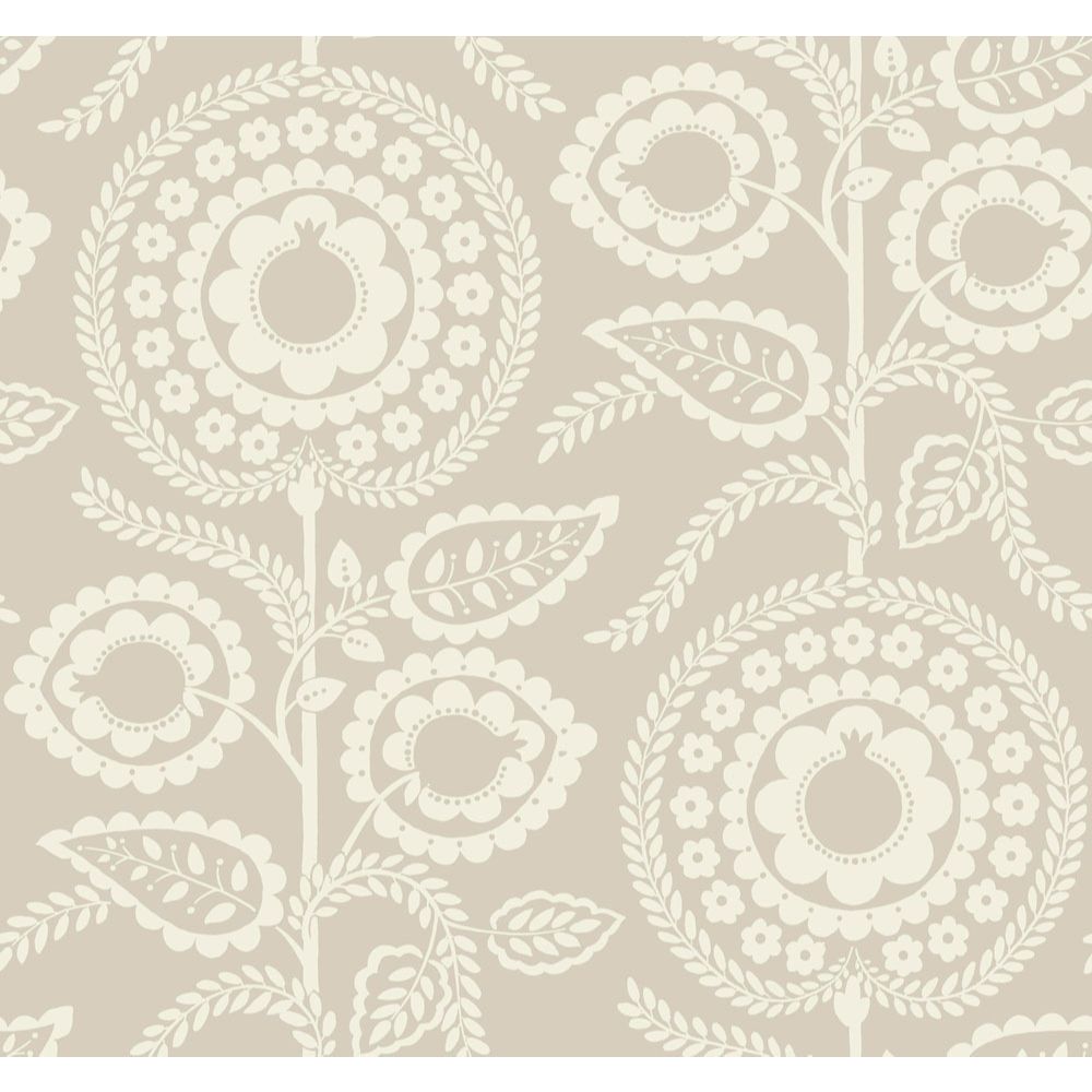 York SS2581 Silhouettes Pomegranate Bloom Wallpaper in Off White