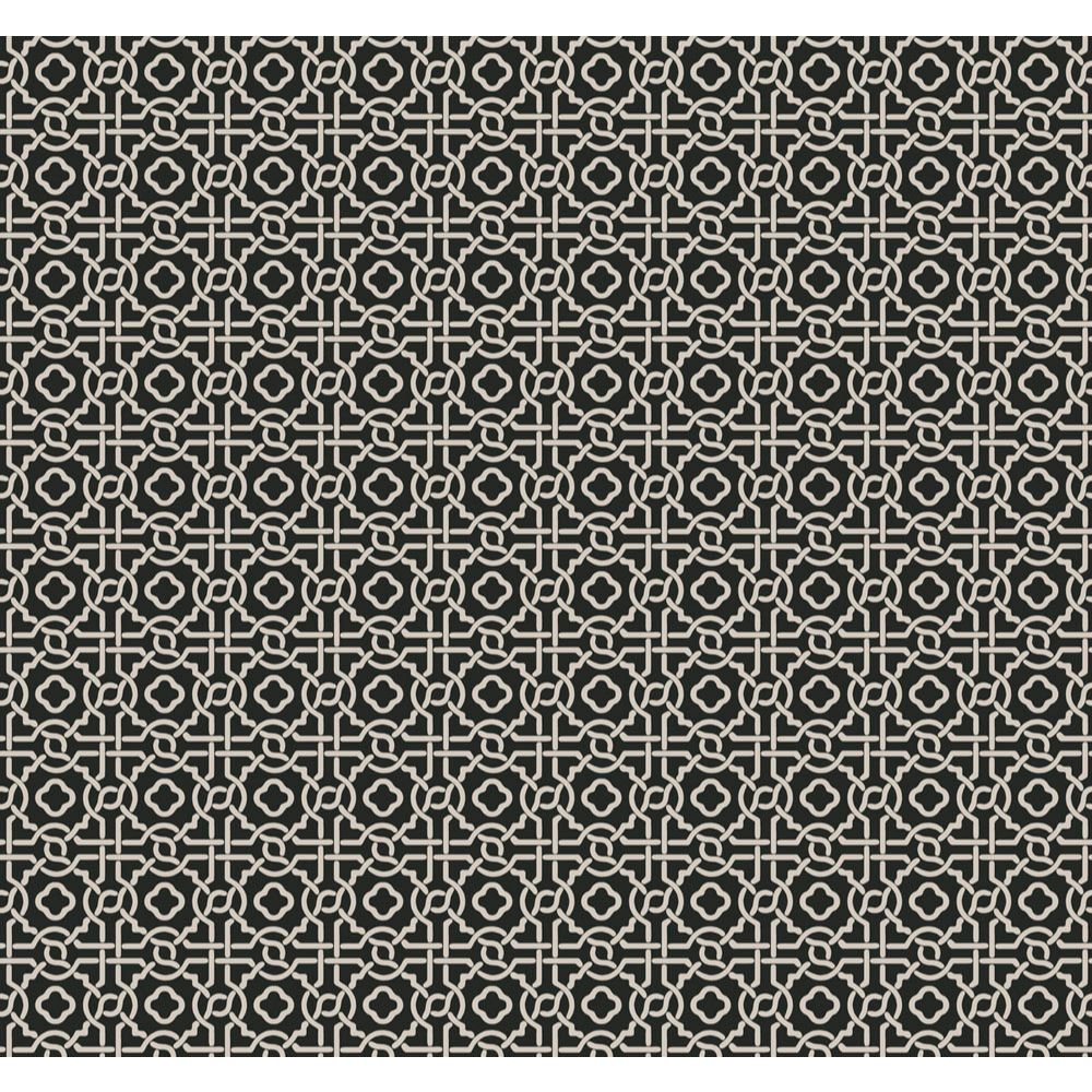 York SS2596 Silhouettes Pergola Lattice Wallpaper in Black/Taupe