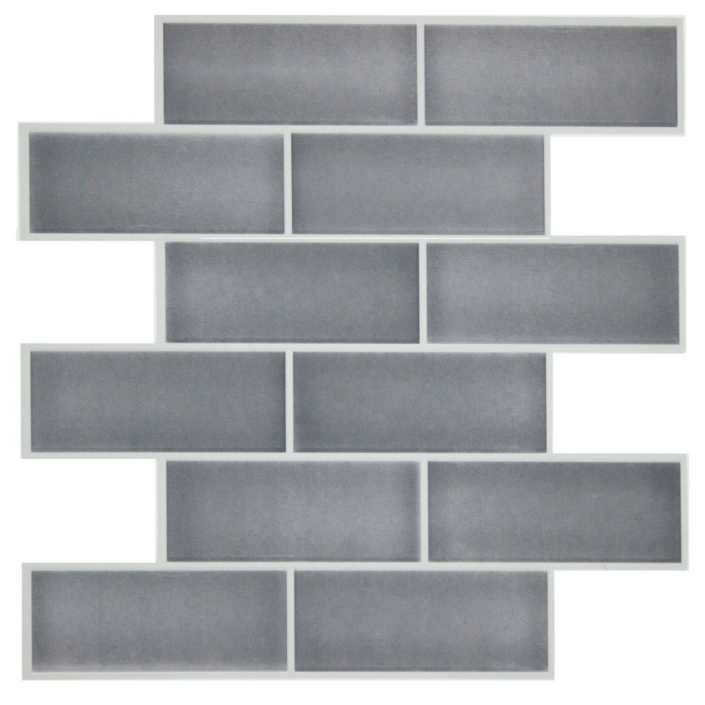 RoomMates by York TIL4985FLT RoomMates Dark Stone Gray Ceramic Sticktile in Gray