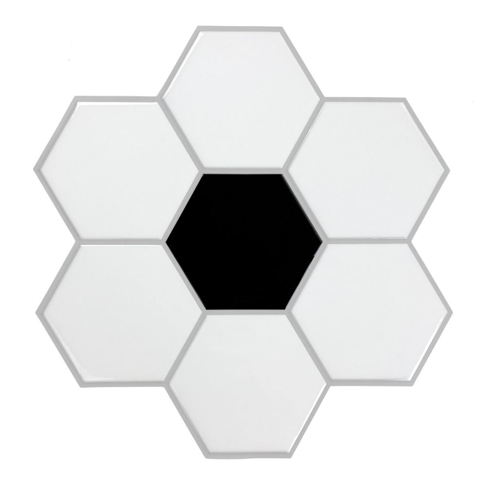 RoomMates by York TIL4987FLT RoomMates Black And White Large Hexagon Sticktile in Black, White