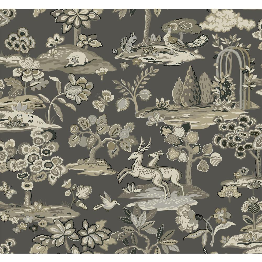 York Wallcoverings TL1952 Handpainted Traditionals Kingswood Wallpaper in Gray