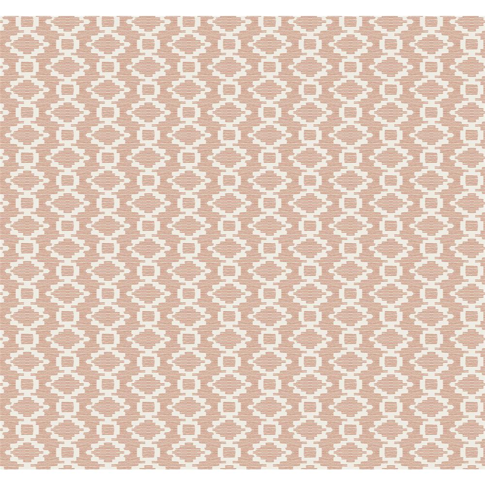 York Wallcoverings TL1986 Handpainted Traditionals Canyon Weave Wallpaper in Coral