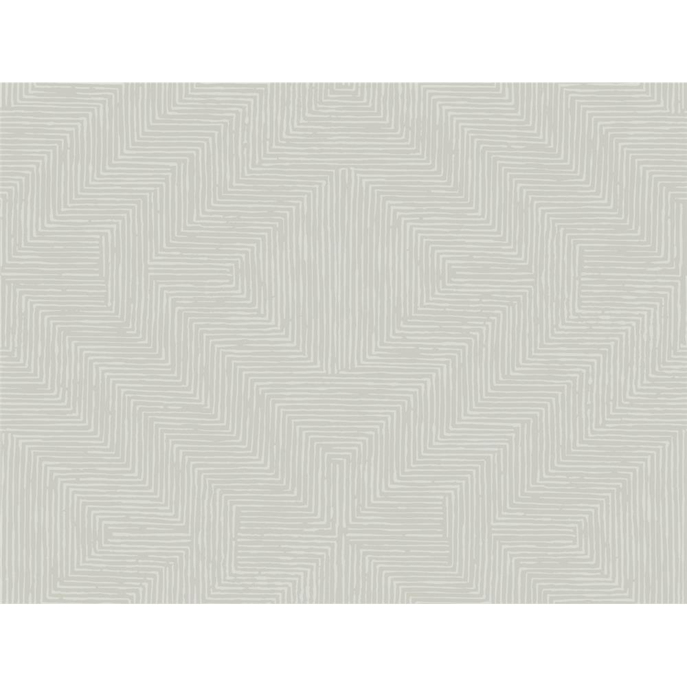York Wallcoverings TL1992 Handpainted Traditionals Diamond Channel Wallpaper in Light Gray