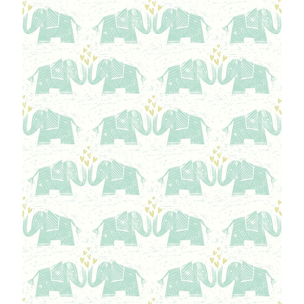 York WI0100 Dream Big Elephants Love Wallpaper