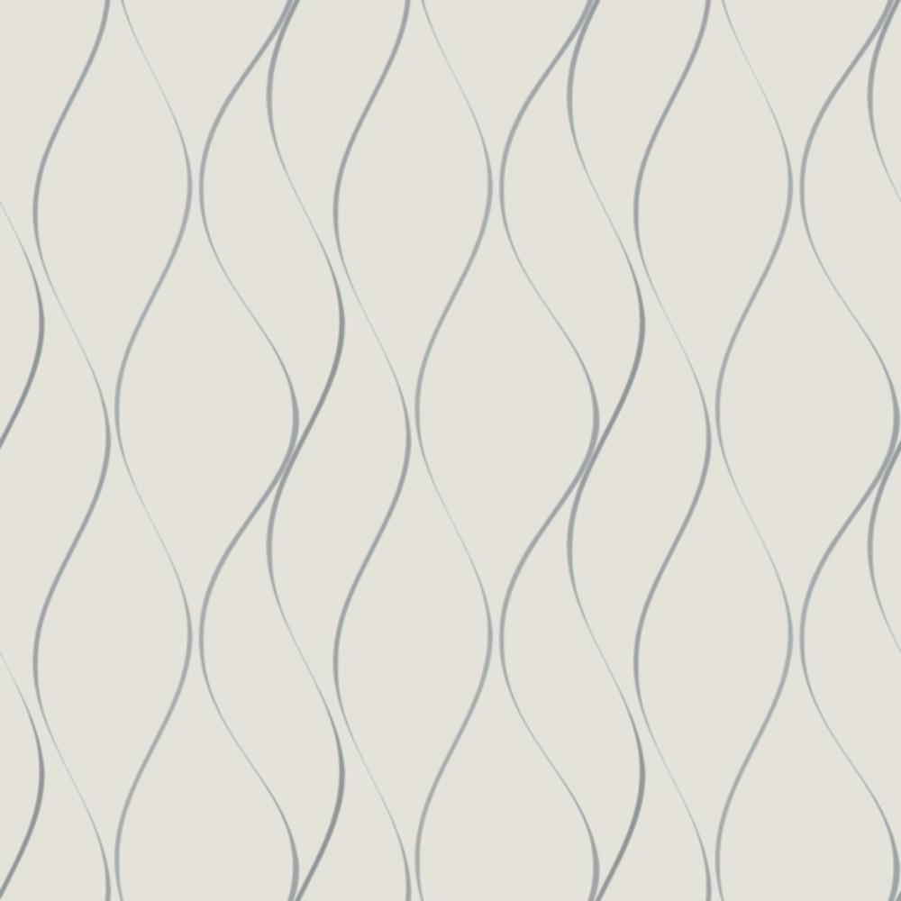 York Designer Series Y6201401 Dazzling Dimensions Wavy Stripe Silver Contemporary