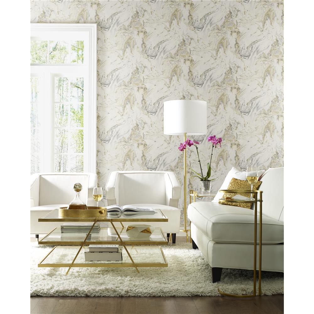 York Wallcoverings Y6231201 Natural Opalescence Oil & Marble Wallpaper
